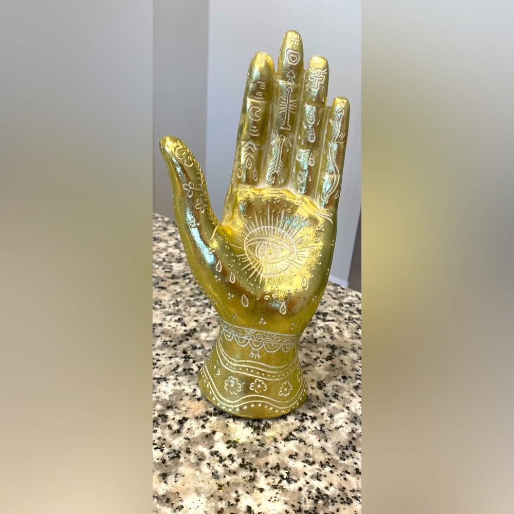 Henna Hand Art Figure Decor Gold Plated